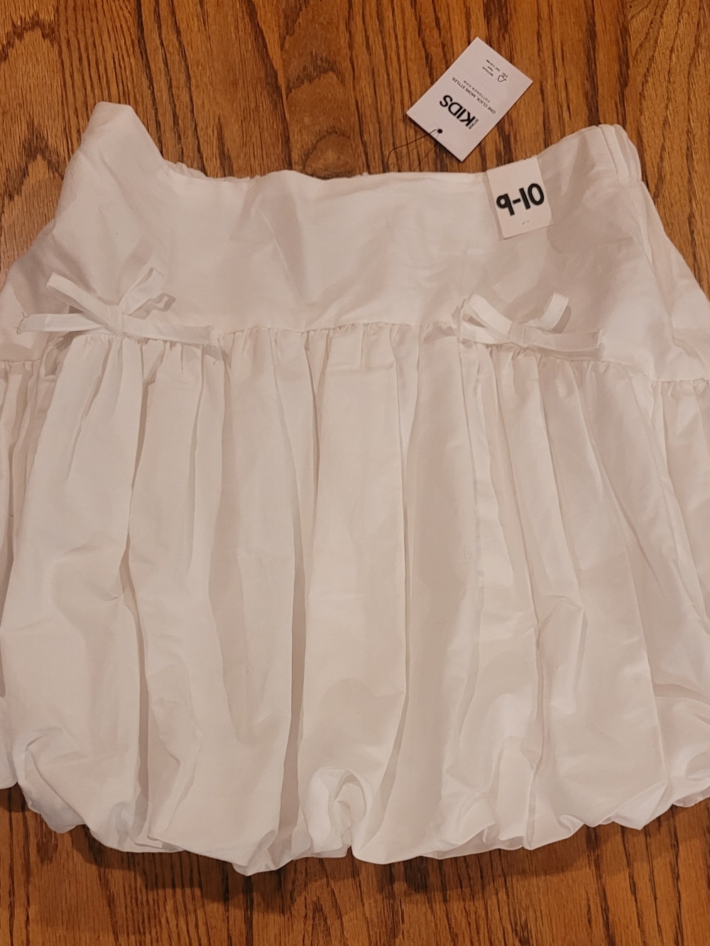 White Balloon Mini Skirt with Bow Detail - By Cotton On Kids NWT